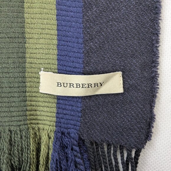 Burberry Solid Plaid Neck Warmer Multicolor Scarf Made In United Kingdom - Picture 5 of 8